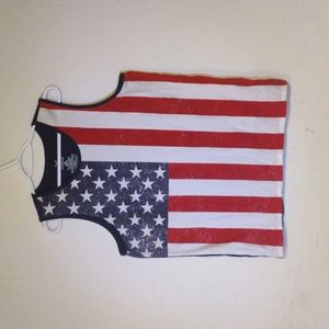 American flag 4th of July George muscle shirt LG 42-44